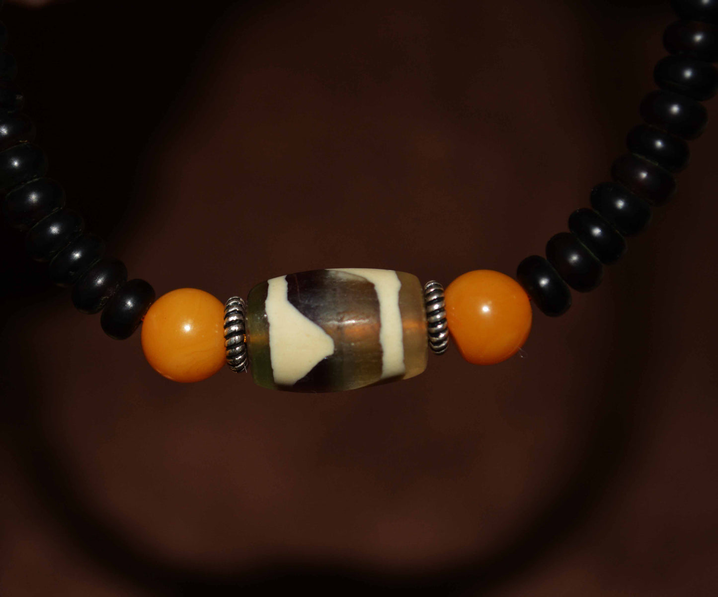 Real Tibetan Old Ancient Three Eyes Dzi Bead Amulet Tiger Tooth Pendant Himalaya Banded Medicine Agate Genuine Pure Gzi Talisman Bracelet