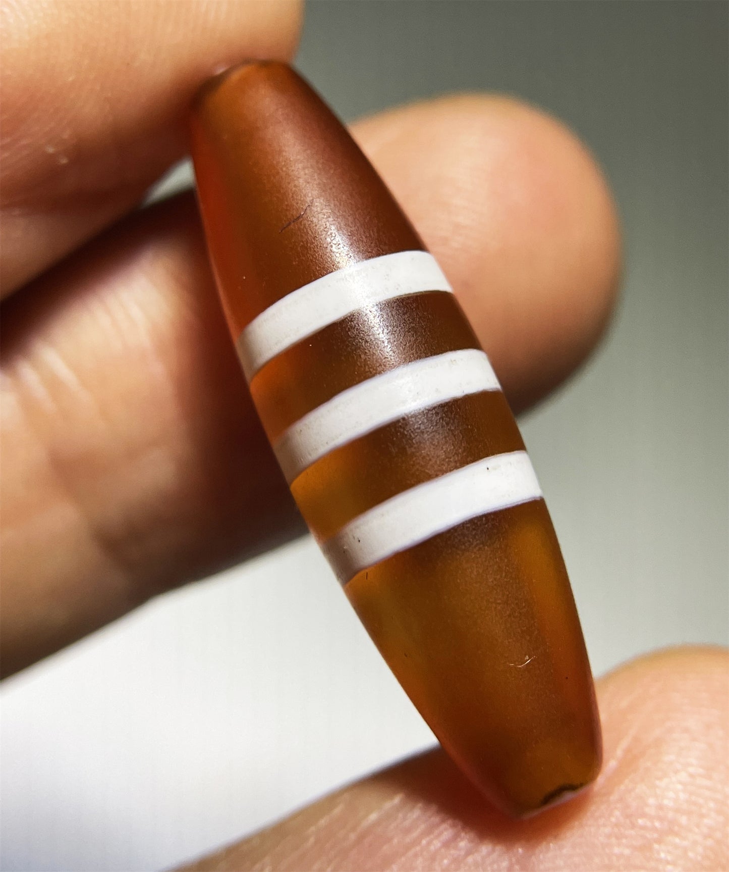 Real Tibetan Old Ancient Three Stripes Dzi Bead Amulet Himalayan Agate Pure Striped Chung Gzi Pendant Bracelet