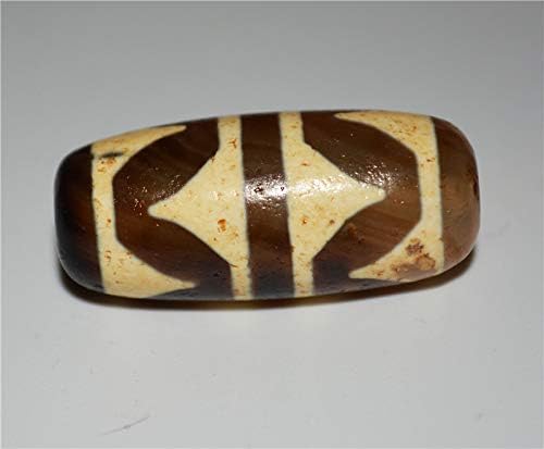 Real Tibetan Old Ancient Tiger Tooth Dzi Bead Amulet Himalayan Zigzag Agate Pure Water Wave Gzi Pendant