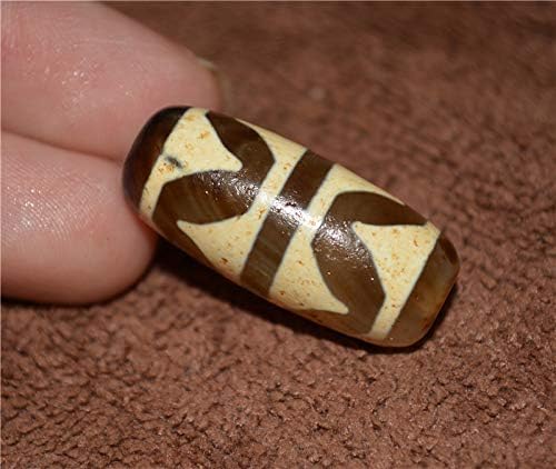 Real Tibetan Old Ancient Tiger Tooth Dzi Bead Amulet Himalayan Zigzag Agate Pure Water Wave Gzi Pendant