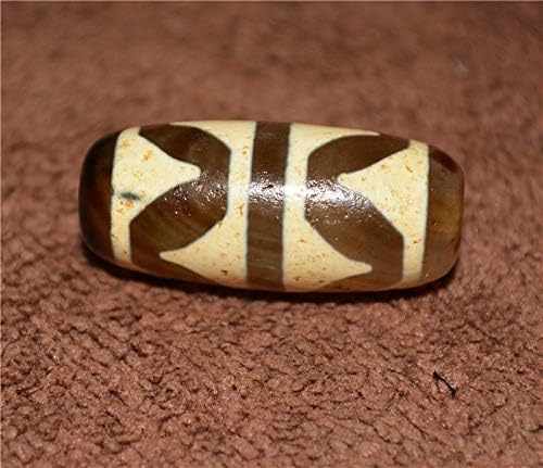 Real Tibetan Old Ancient Tiger Tooth Dzi Bead Amulet Himalayan Zigzag Agate Pure Water Wave Gzi Pendant