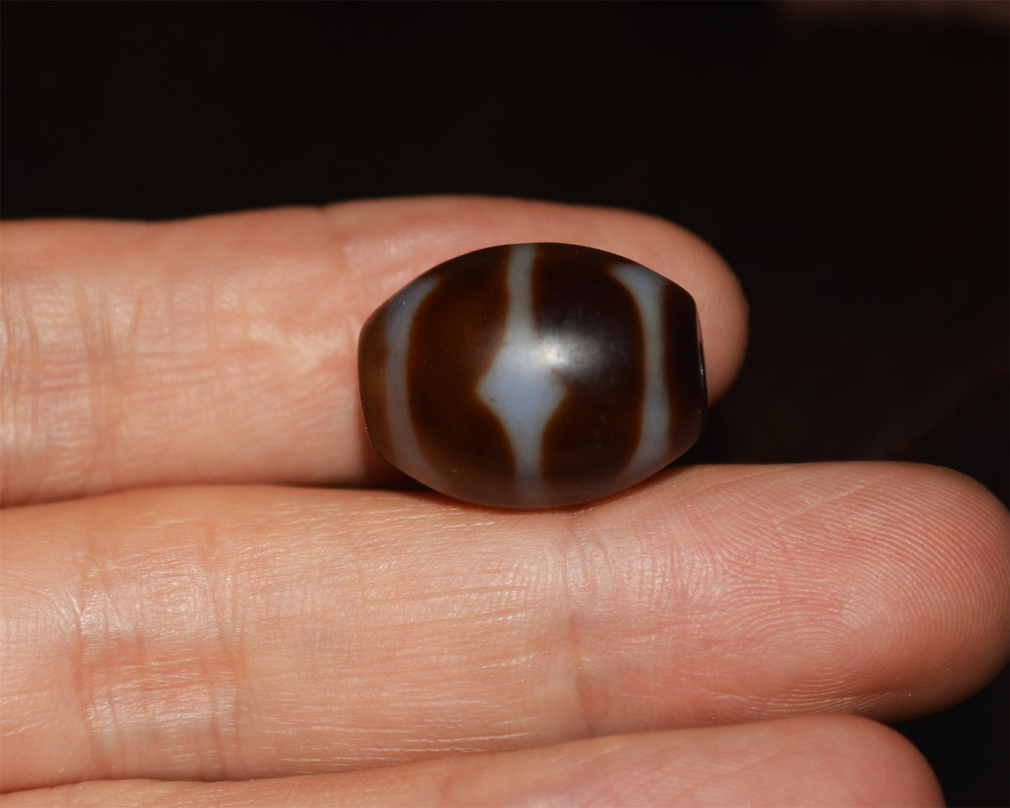 Real Tibetan Old Ancient Tiger Tooth Dzi Bead Amulet Pendant Water Wave Himalayas Pure Zigzag Gzi Talisman Bracelet