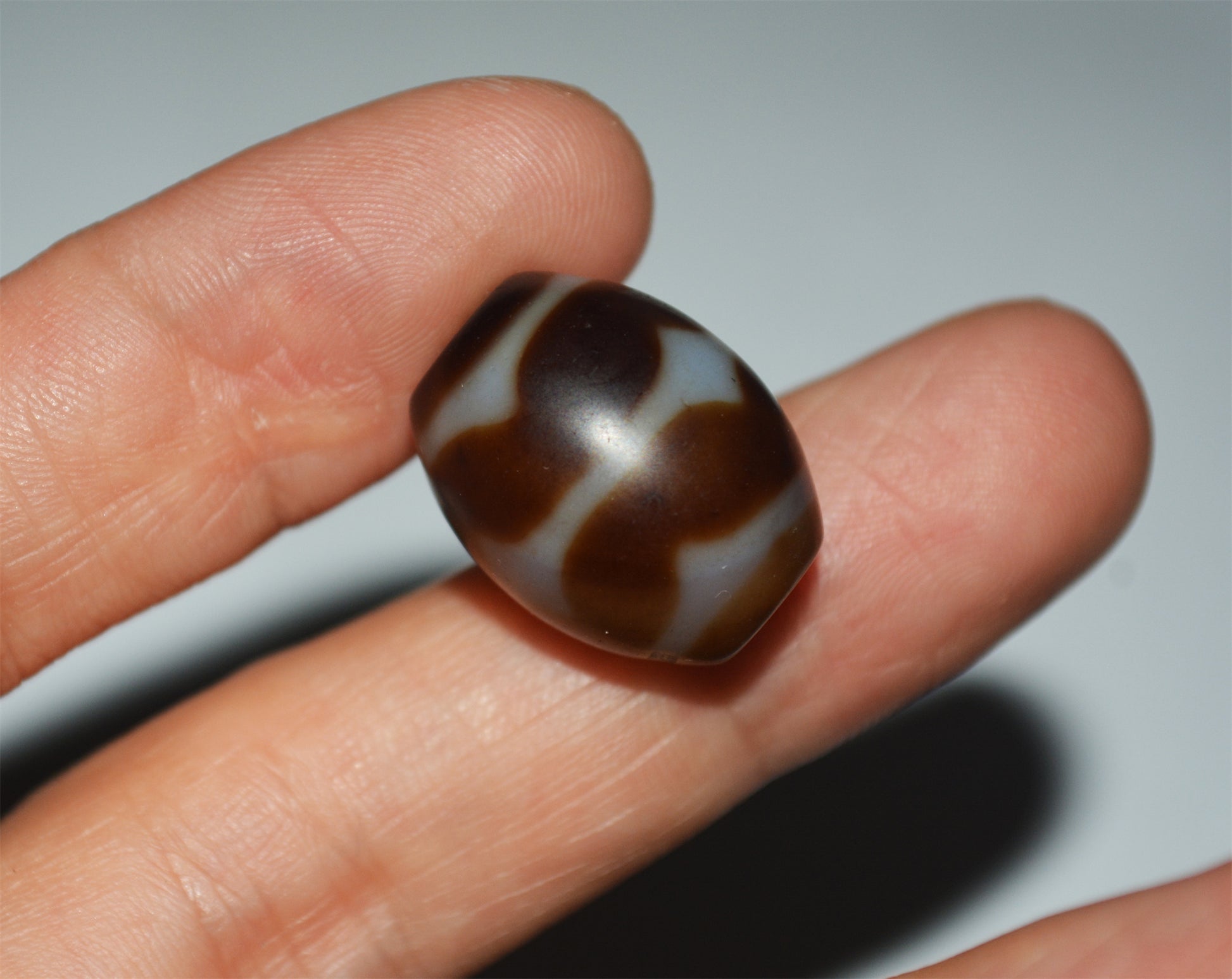 Real Tibetan Old Ancient Tiger Tooth Dzi Bead Amulet Pendant Water Wave Himalayas Pure Zigzag Gzi Talisman Bracelet