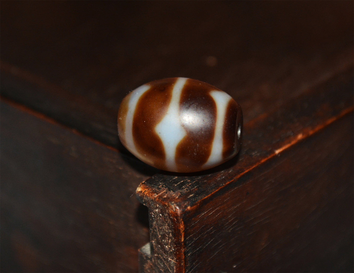 Real Tibetan Old Ancient Tiger Tooth Dzi Bead Amulet Pendant Water Wave Himalayas Pure Zigzag Gzi Talisman Bracelet