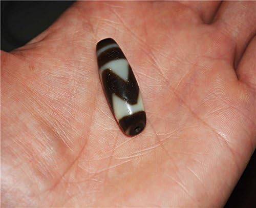 Real Tibetan Old Ancient Tiger Tooth Dzi Bead Water Wave Amulet Himalayan Agate Pure Gzi Pendant