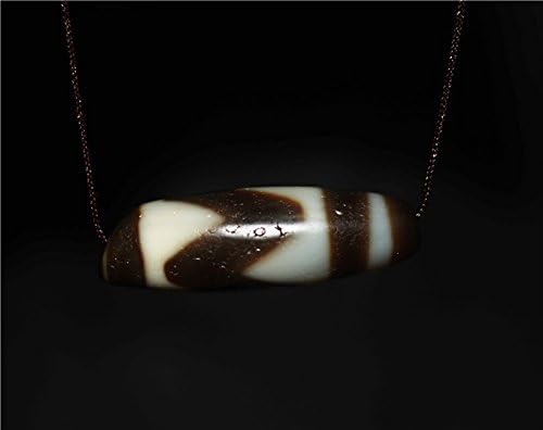 Real Tibetan Old Ancient Tiger Tooth Dzi Bead Water Wave Amulet Himalayan Agate Pure Gzi Pendant