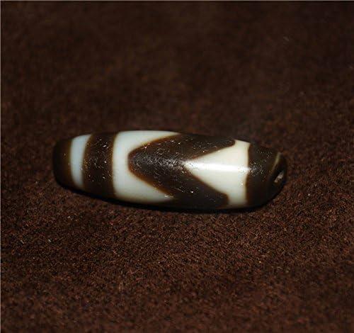 Real Tibetan Old Ancient Tiger Tooth Dzi Bead Water Wave Amulet Himalayan Agate Pure Gzi Pendant