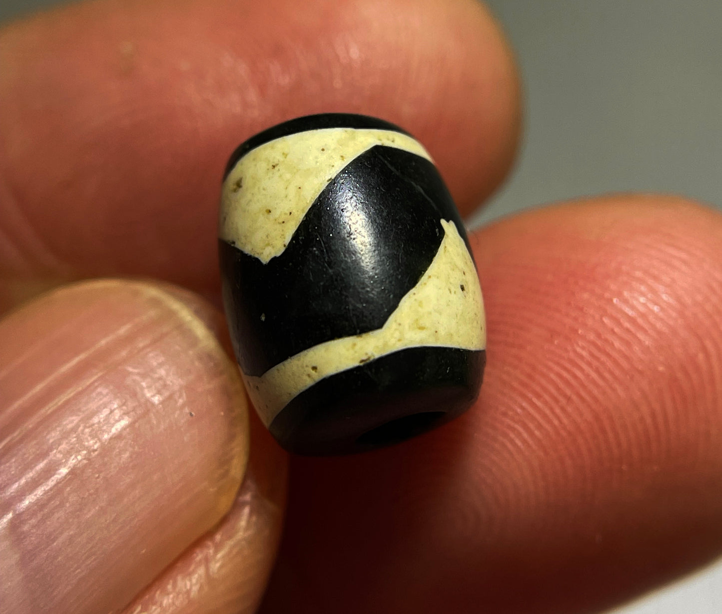 Real Tibetan Old Ancient Tiger Tooth Motif Dzi Bead Amulet Pendant Himalayan Water Wave Pure Zigzag Gzi Talisman Bracelet