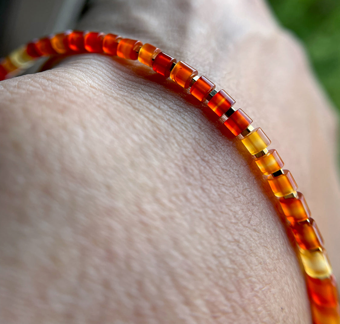 Tibetan Old Antiqe Sardonyx Beads Red Agate Bracelet Necklace Real Carnelian Himalaya Mala Prayer Mini Small Size