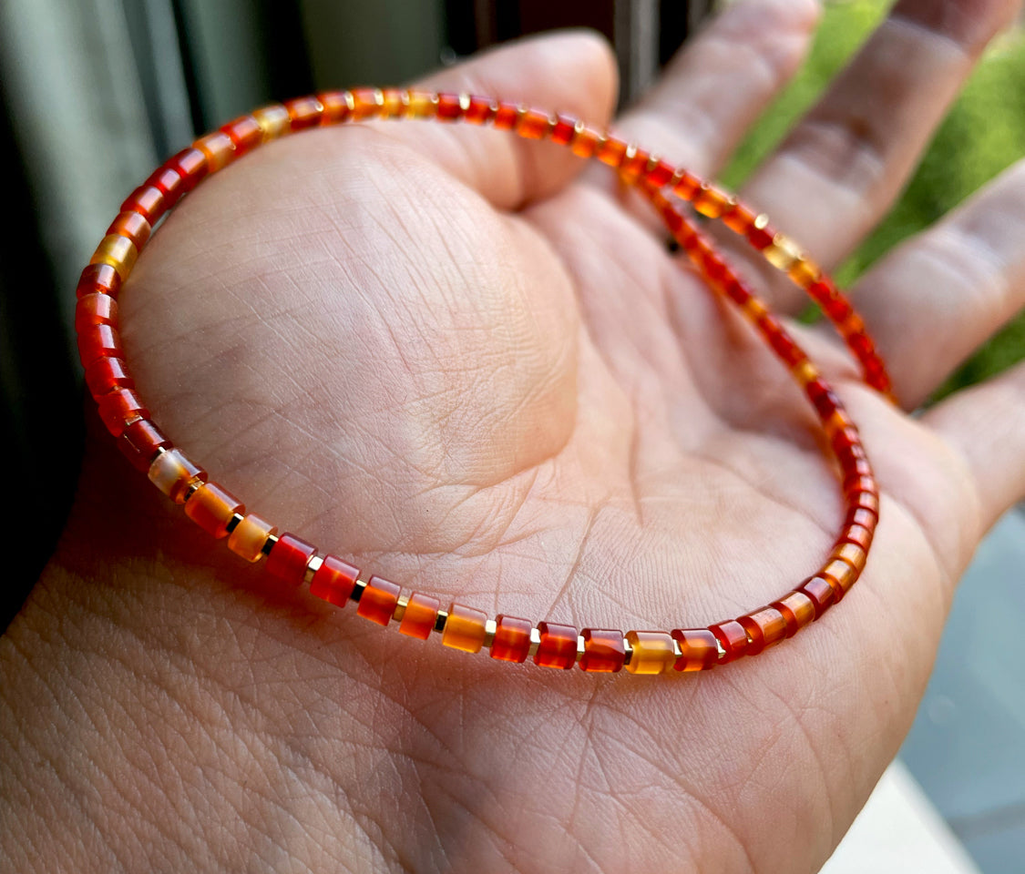 Tibetan Old Antiqe Sardonyx Beads Red Agate Bracelet Necklace Real Carnelian Himalaya Mala Prayer Mini Small Size