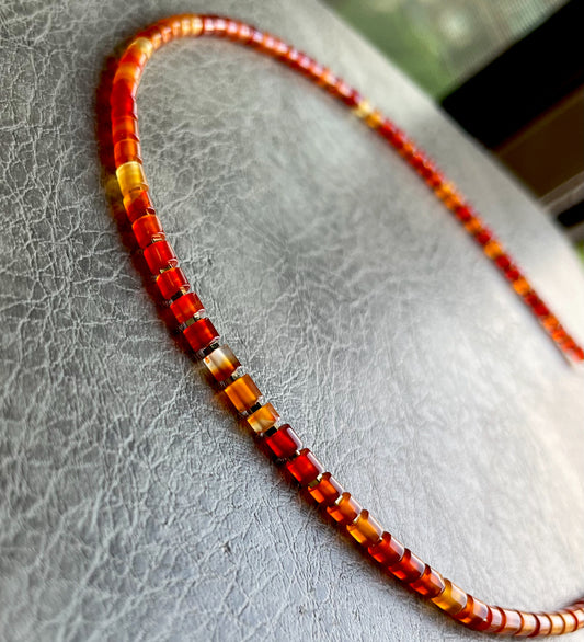 Genuine Tibetan Old Antiqe Natural Red Agate Necklace Real Carnelian Bracelet Himalaya Mala Prayer Beads Sardonyx Mini Small Size