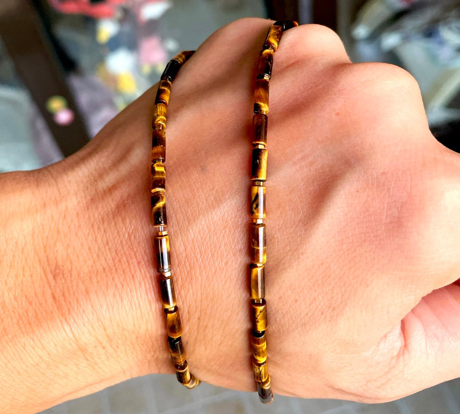 Real Tibetan Old Antiqe Tiger Eye Stone Necklace Bracelet Mini Small Size Genuine Himalaya Tigerite Mala Prayer Beads Natural