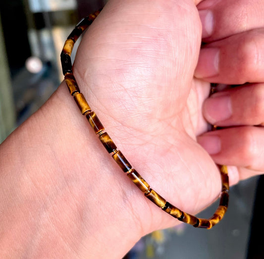 Real Tibetan Old Antiqe Tiger Eye Stone Necklace Bracelet Mini Small Size Genuine Himalaya Tigerite Mala Prayer Beads Natural
