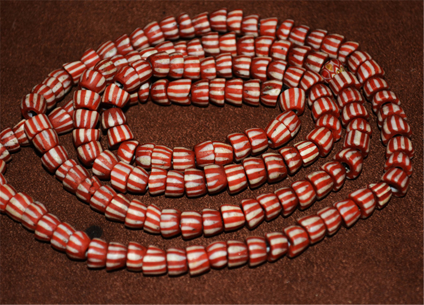 Real Tibetan Old Antique Glass Beads African Trade Chevron Necklace Bracelet Venetian Vintage Himalaya Strands Mala Rosary