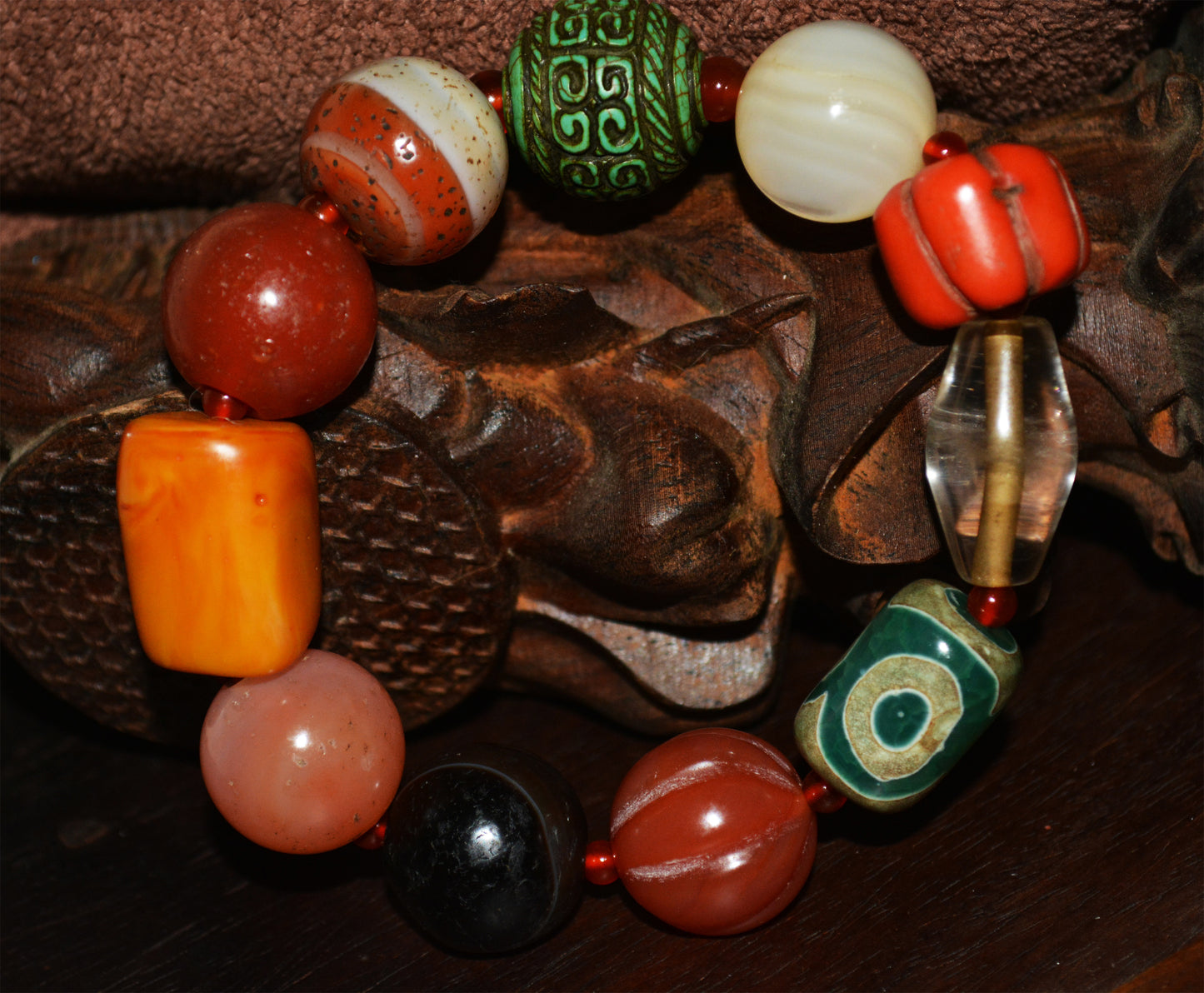 Real Tibetan Old Antique Amber Bracelet Crystal Turquoise Red Coral Pema Raka Nanhong Agate Three Eyes Dzi Bead Mala Prayer Beads