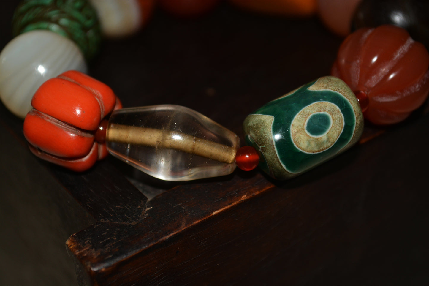 Real Tibetan Old Antique Amber Bracelet Crystal Turquoise Red Coral Pema Raka Nanhong Agate Three Eyes Dzi Bead Mala Prayer Beads