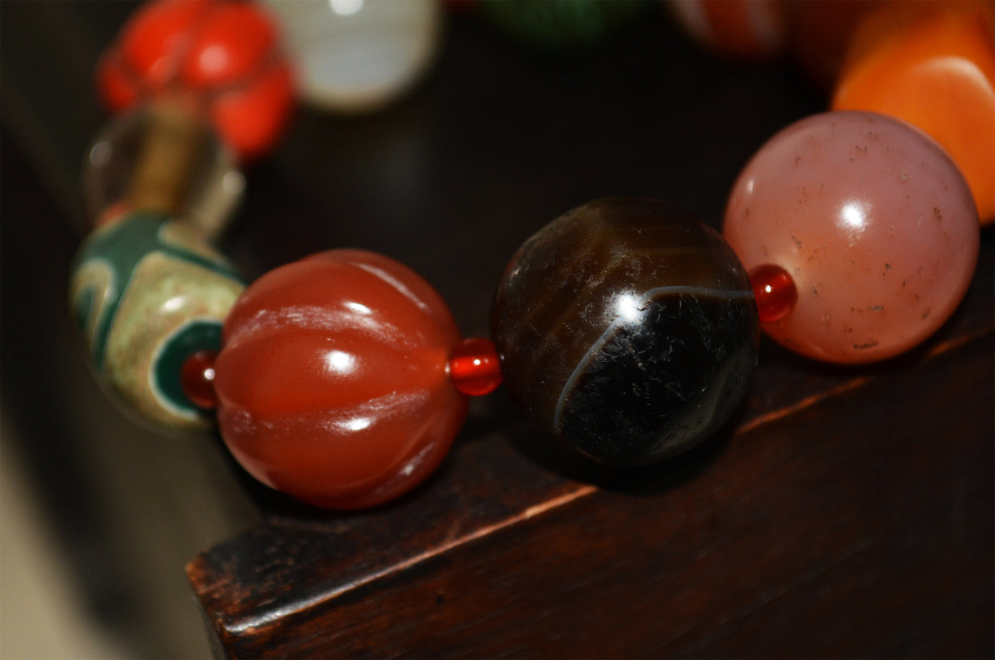 Real Tibetan Old Antique Amber Bracelet Crystal Turquoise Red Coral Pema Raka Nanhong Agate Three Eyes Dzi Bead Mala Prayer Beads