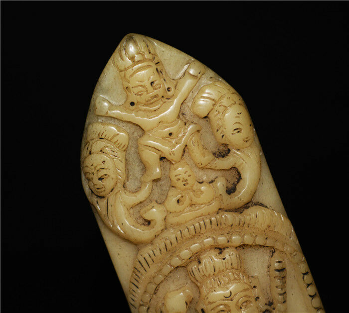 Real Tibetan Old Antique Kapala Bone Buddha Amulet Statue Himalayas Genuine Pendant Talisman