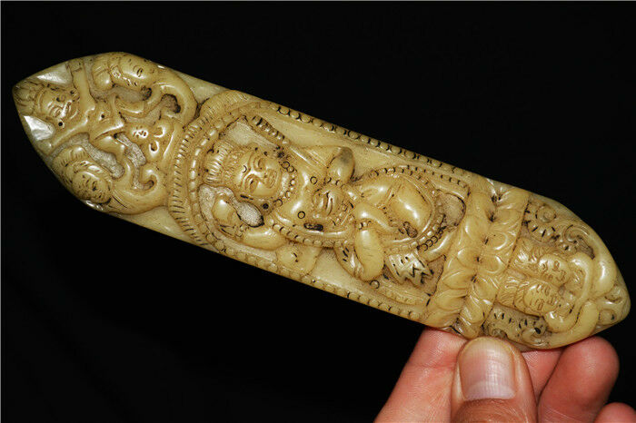 Real Tibetan Old Antique Kapala Bone Buddha Amulet Statue Himalayas Genuine Pendant Talisman