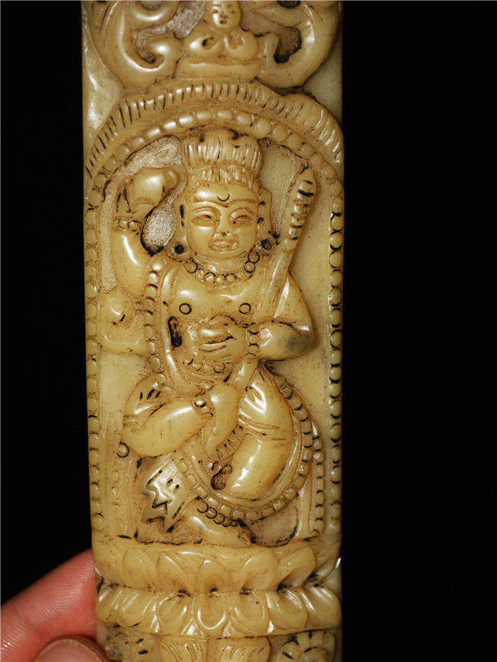 Real Tibetan Old Antique Kapala Bone Buddha Amulet Statue Himalayas Genuine Pendant Talisman