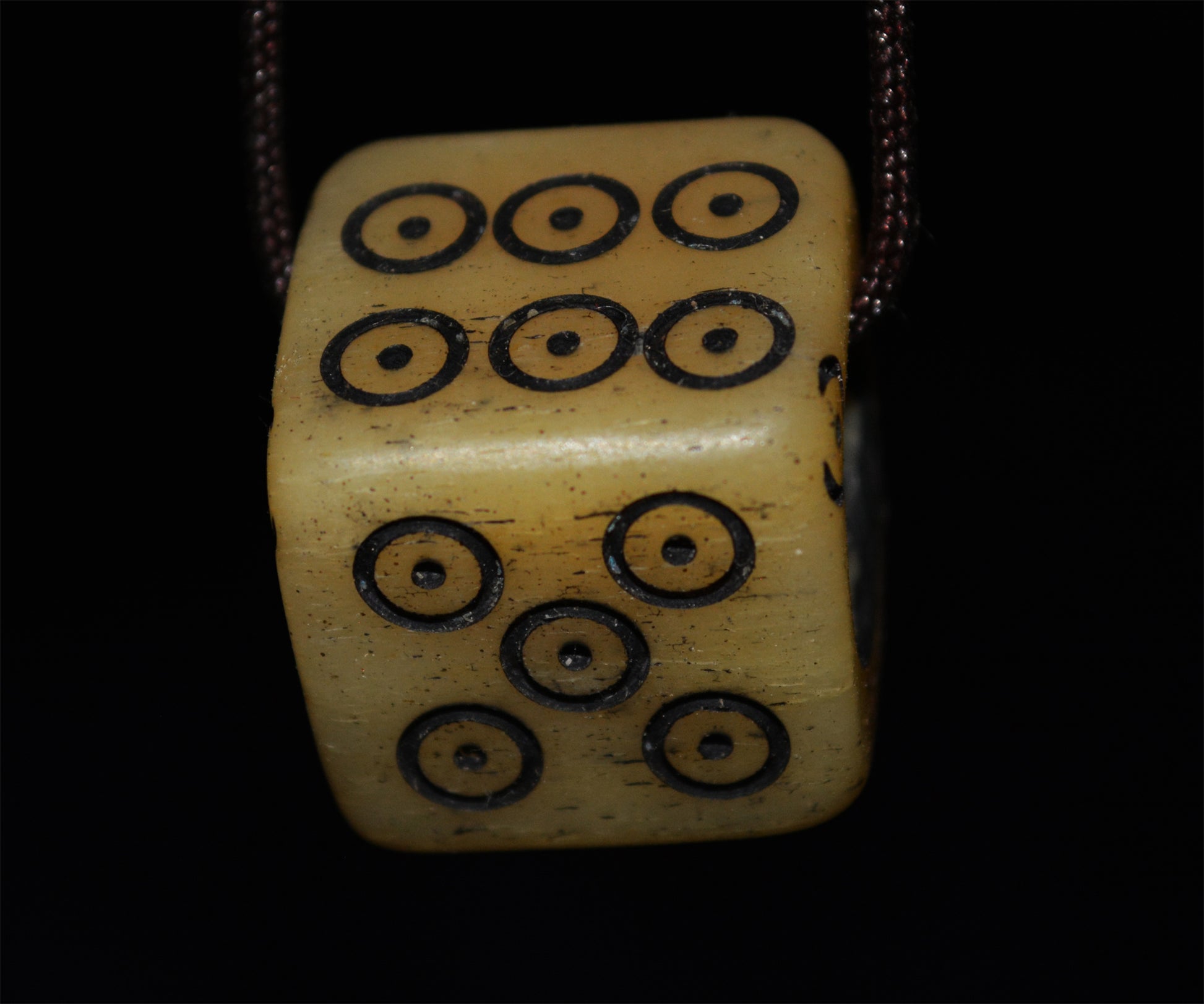 Real Tibetan Old Antique Kapala Bone Dice Pendant Amulet Palden Lhamo Himalayas Genuine Prayer Beads Talisman