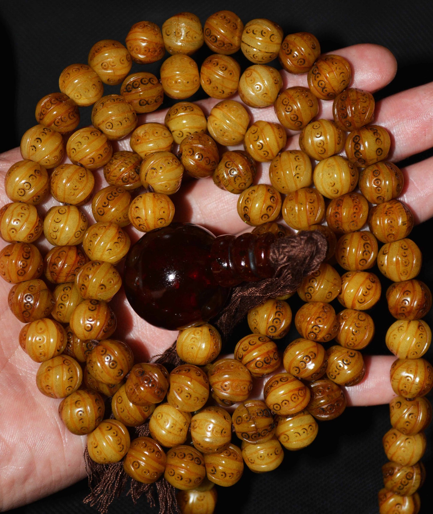 Real Tibetan Old Antique Kapala Bone Mala Prayer Beads 108 Bracelet Rosary Himalayas Buddhism Worry Necklace Amulet