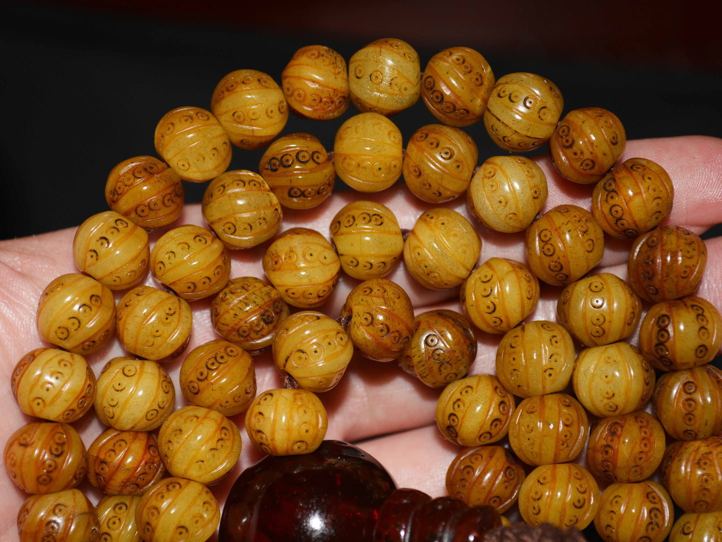 Real Tibetan Old Antique Kapala Bone Mala Prayer Beads 108 Bracelet Rosary Himalayas Buddhism Worry Necklace Amulet