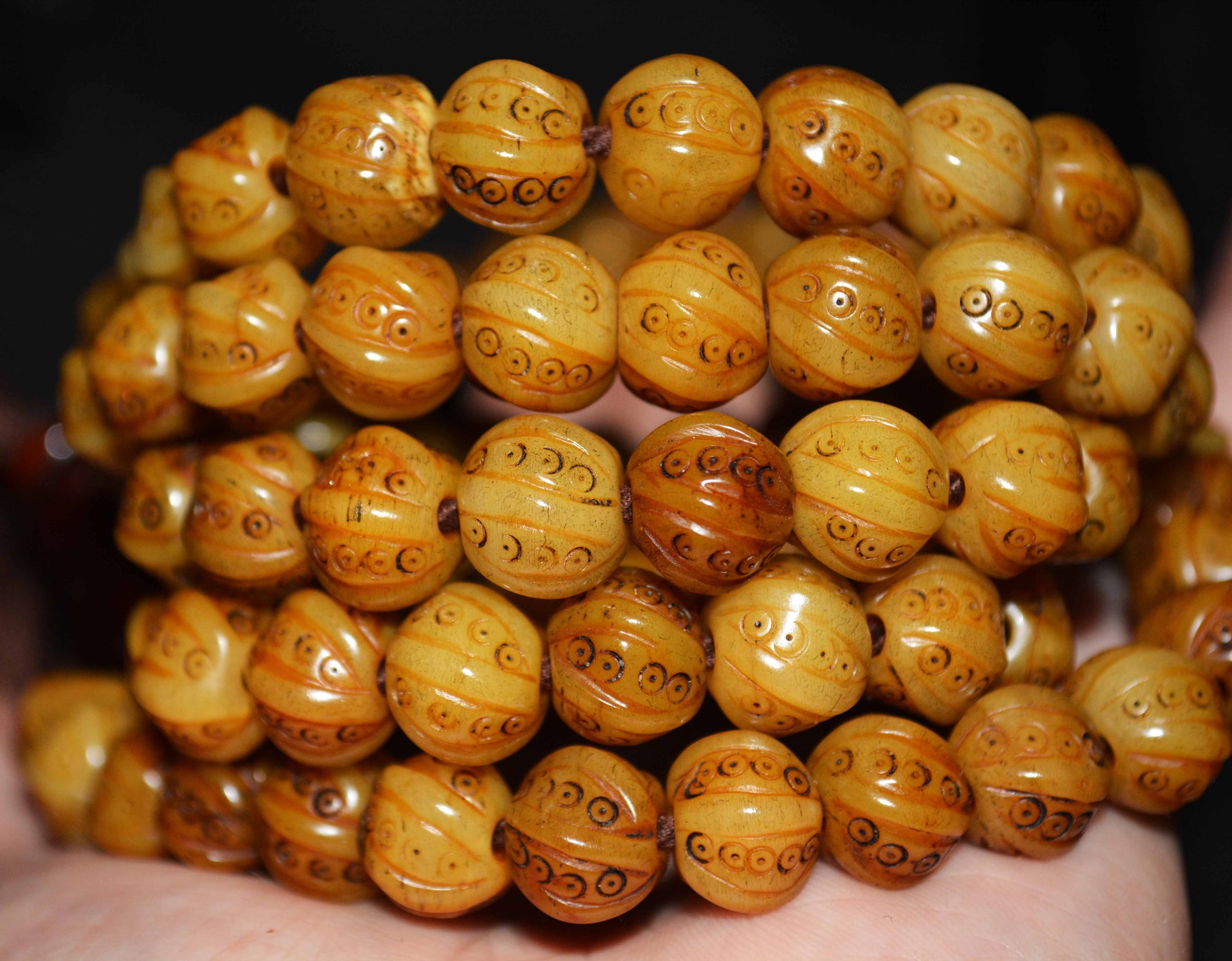 Real Tibetan Old Antique Kapala Bone Mala Prayer Beads 108 Bracelet Rosary Himalayas Buddhism Worry Necklace Amulet