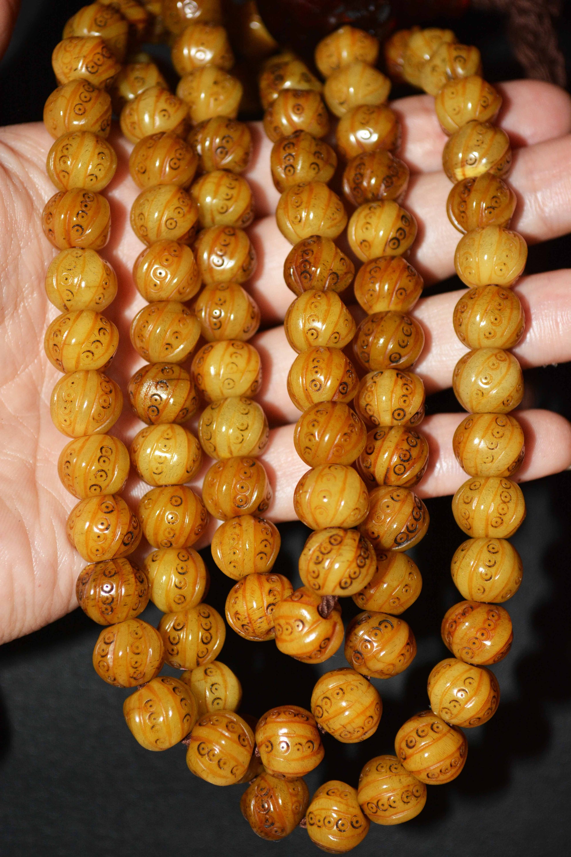 Real Tibetan Old Antique Kapala Bone Mala Prayer Beads 108 Bracelet Rosary Himalayas Buddhism Worry Necklace Amulet