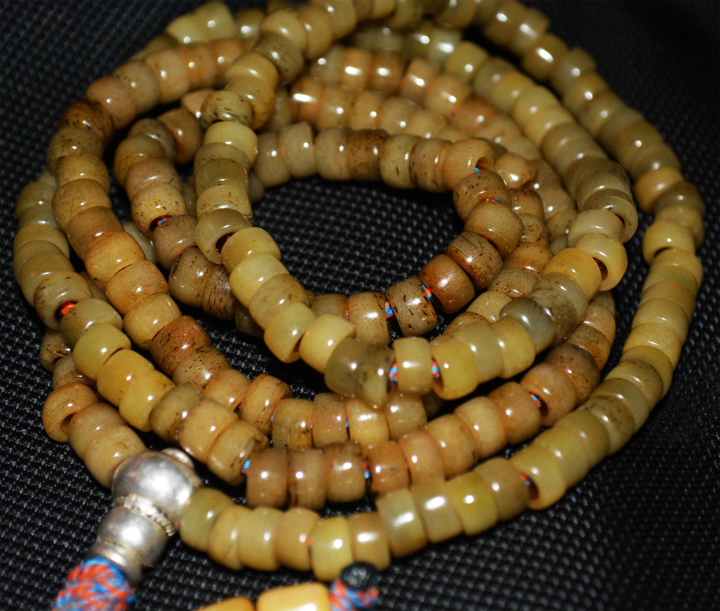 Real Tibetan Old Antique Kapala Bone Mala Prayer Beads Bracelet Rosary Himalaya Genuine 108 Buddhism Worry Necklace Amulet