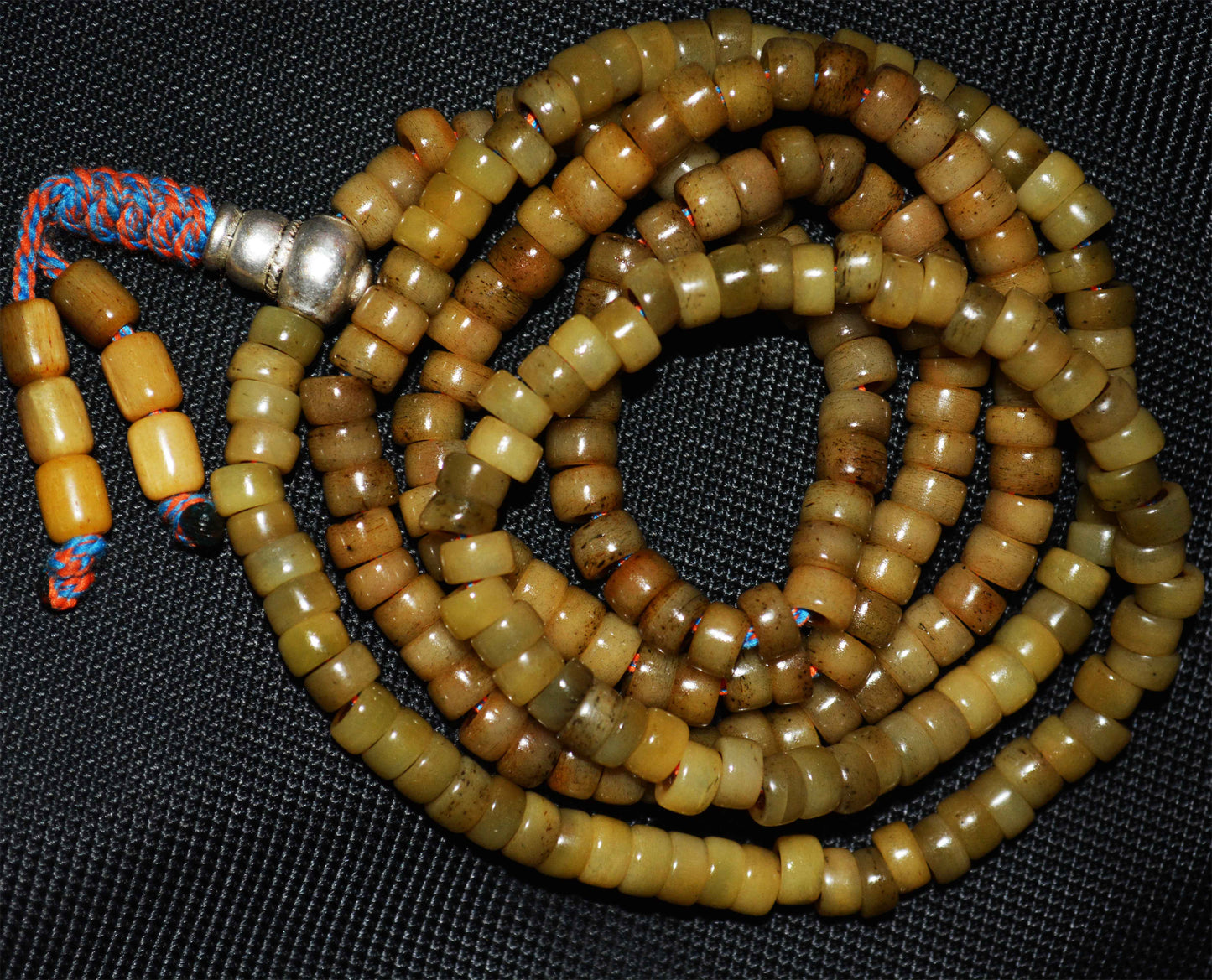 Real Tibetan Old Antique Kapala Bone Mala Prayer Beads Bracelet Rosary Himalaya Genuine 108 Buddhism Worry Necklace Amulet