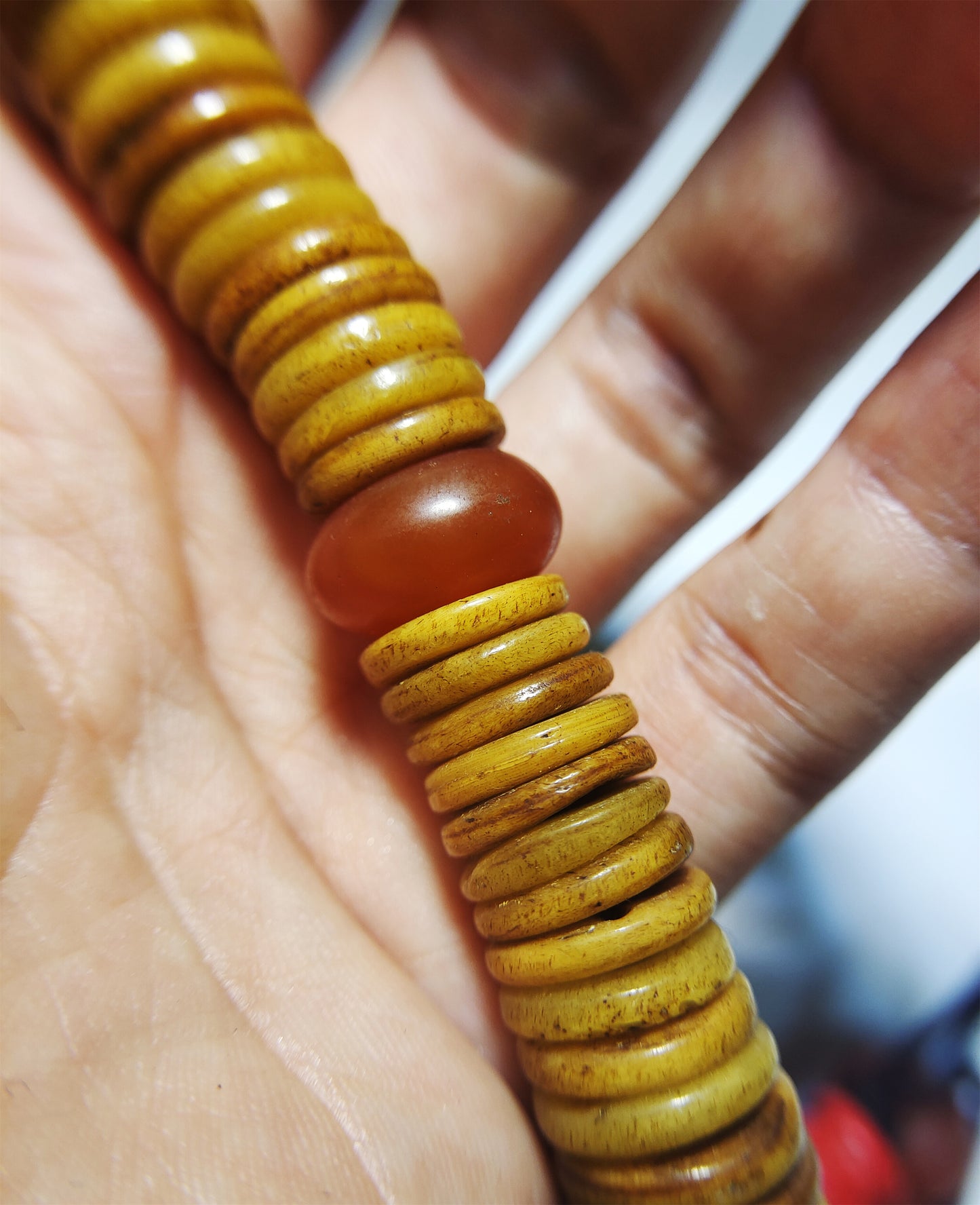 Real Tibetan Old Antique Kapala Bone Mala Prayer Beads Bracelet Rosary Himalaya Genuine 108 Buddhism Worry Necklace Amulet