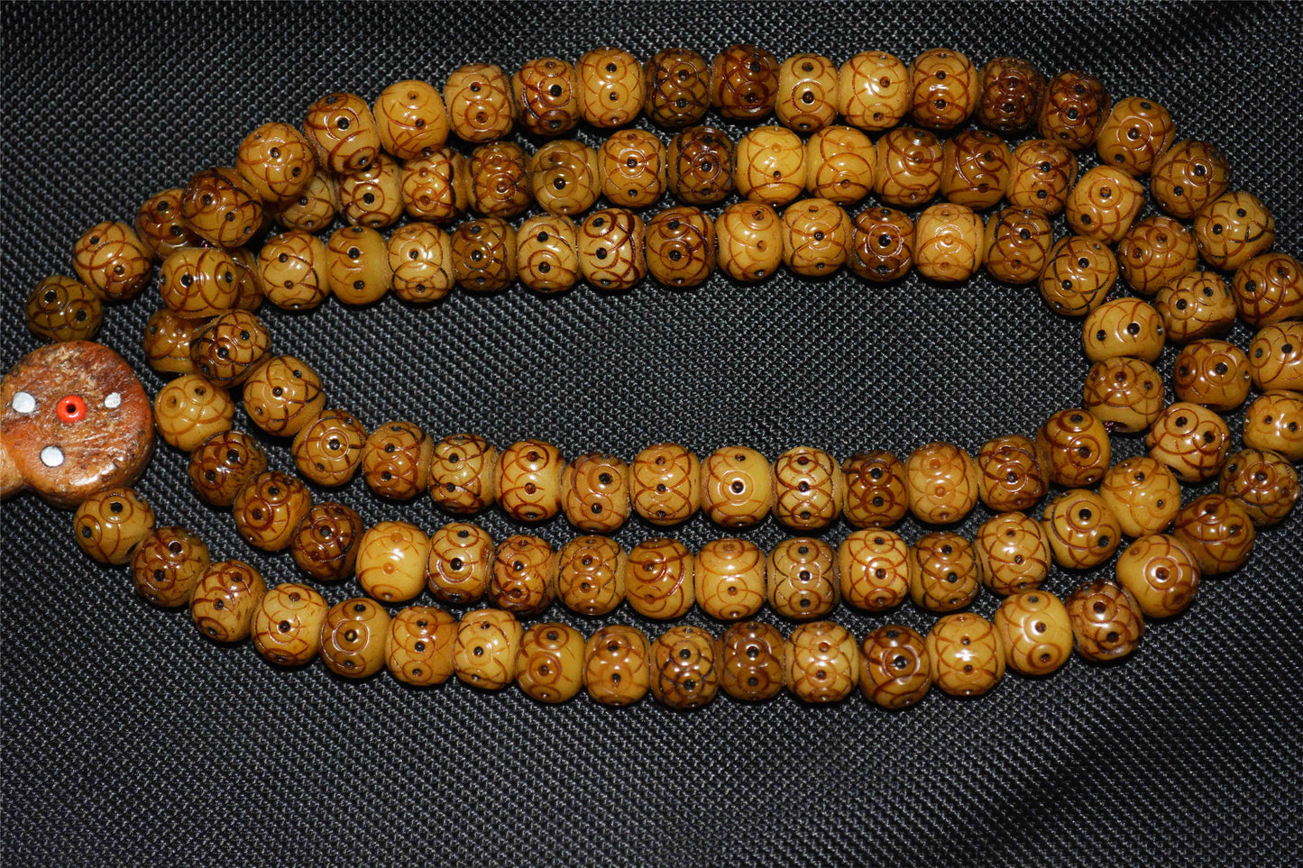 Real Tibetan Old Antique Kapala Bone Mala Prayer Beads  Rosary Himalayan 108 Bracelet Amulet Buddhism Lucky Talisman