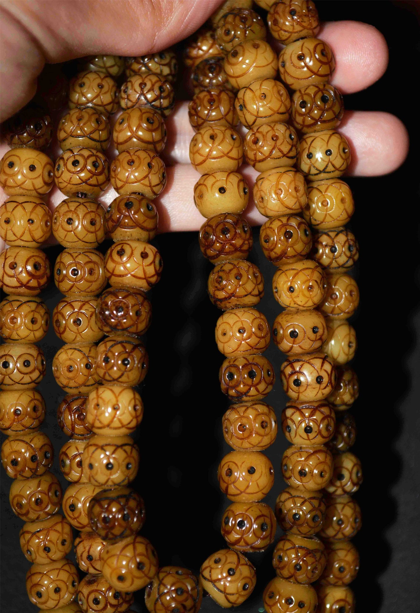 Real Tibetan Old Antique Kapala Bone Mala Prayer Beads  Rosary Himalayan 108 Bracelet Amulet Buddhism Lucky Talisman