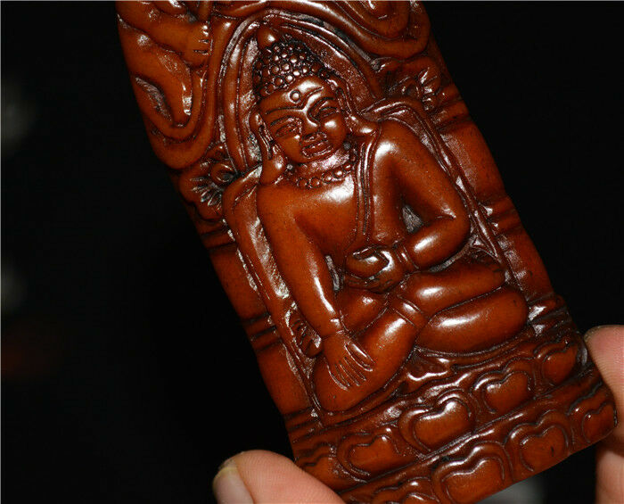 Real Tibetan Old Antique Kapala Bone Medicine Buddha Amulet Statue Himalayas Genuine Pendant Talisman