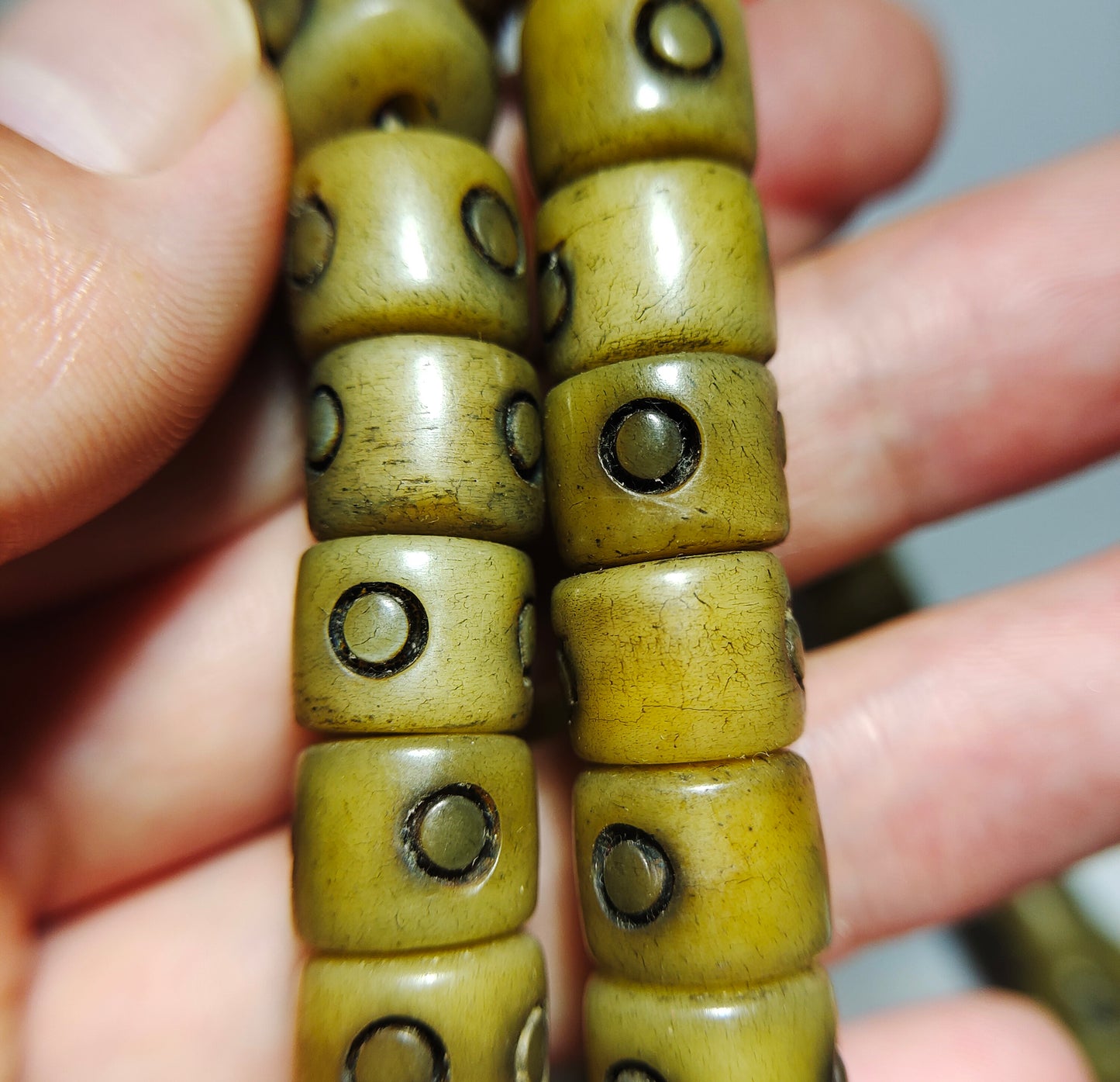 Real Tibetan Old Antique Kapala Bone Prayer Beads Mala Bracelet Rosary Himalaya Genuine 108 Buddhism Worry Necklace Amulet