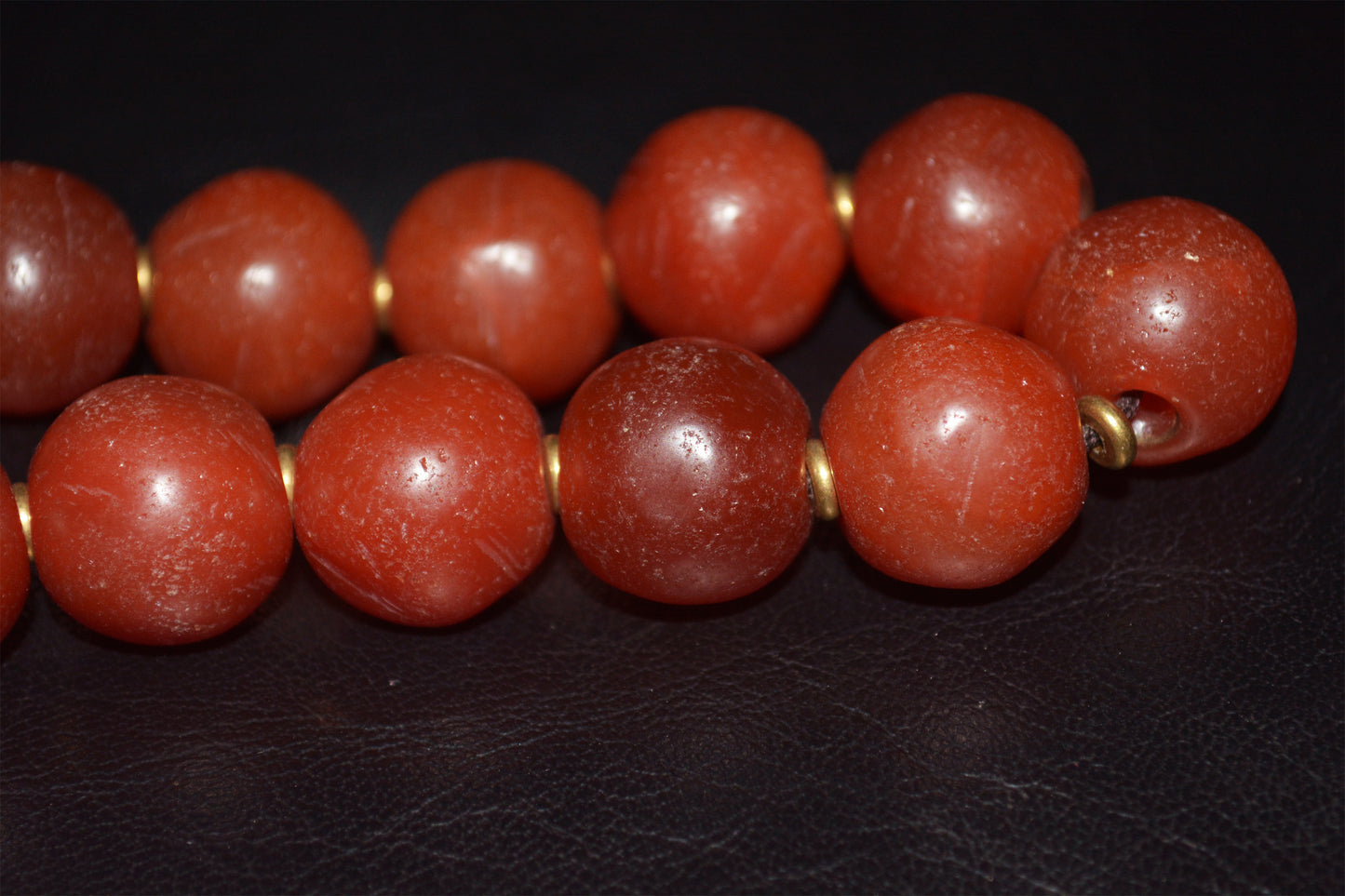 Real Tibetan Old Antique Nanhong Pema Raka Agate Mala Prayer Beads Rosary Carnelian Himalaya Genuine Worry Amulet 20mm