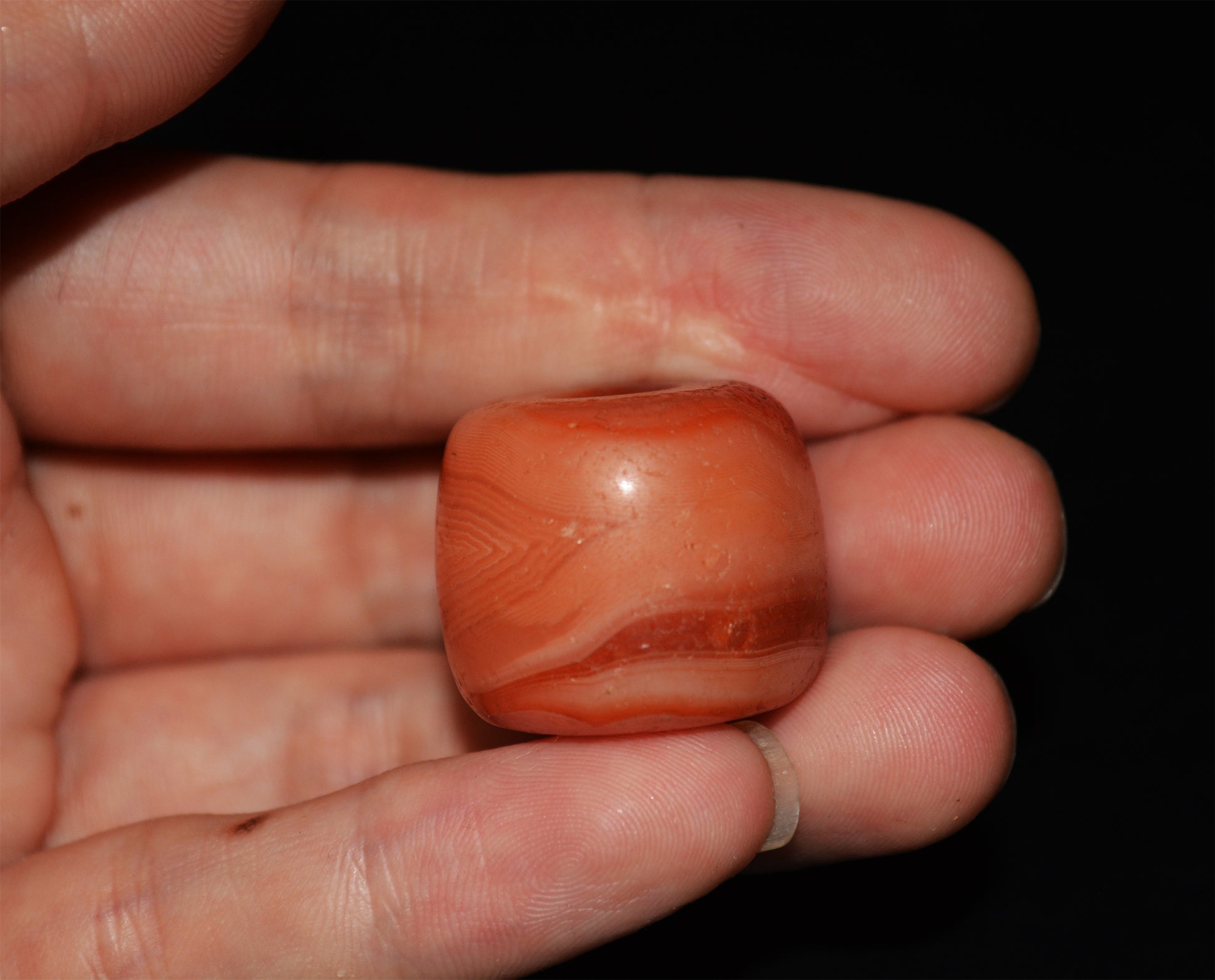 Real Tibetan Old Antique Red Pema Raka Agate Bead Himalayan Nanhong Carnelian Pendant Genuine Amulet