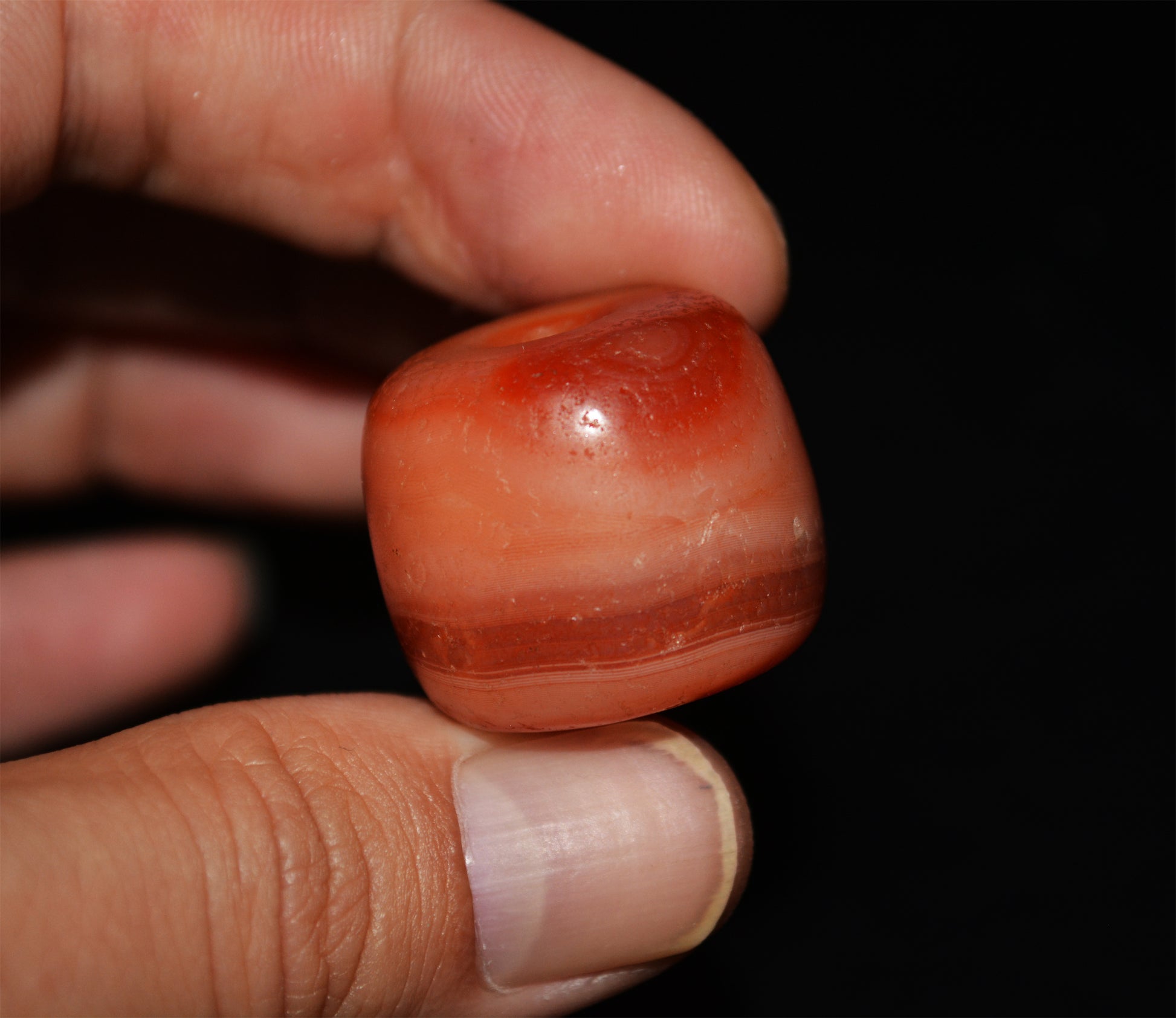 Real Tibetan Old Antique Red Pema Raka Agate Bead Himalayan Nanhong Carnelian Pendant Genuine Amulet