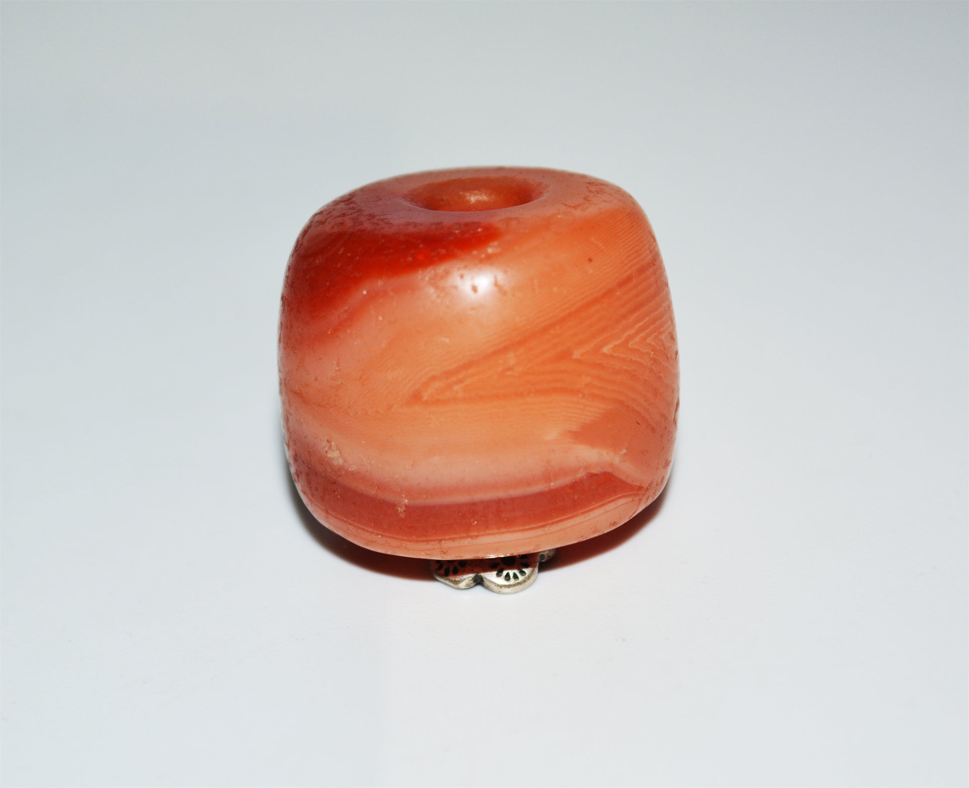 Real Tibetan Old Antique Red Pema Raka Agate Bead Himalayan Nanhong Carnelian Pendant Genuine Amulet