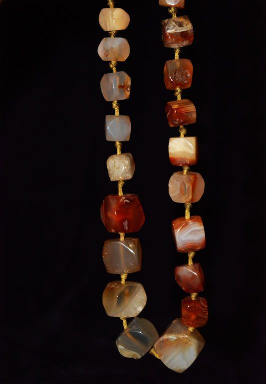 Real Tibetan Old Antique Pema Raka Agate Beads Nanhong Red Carnelian Necklace Himalaya Genuine Mala