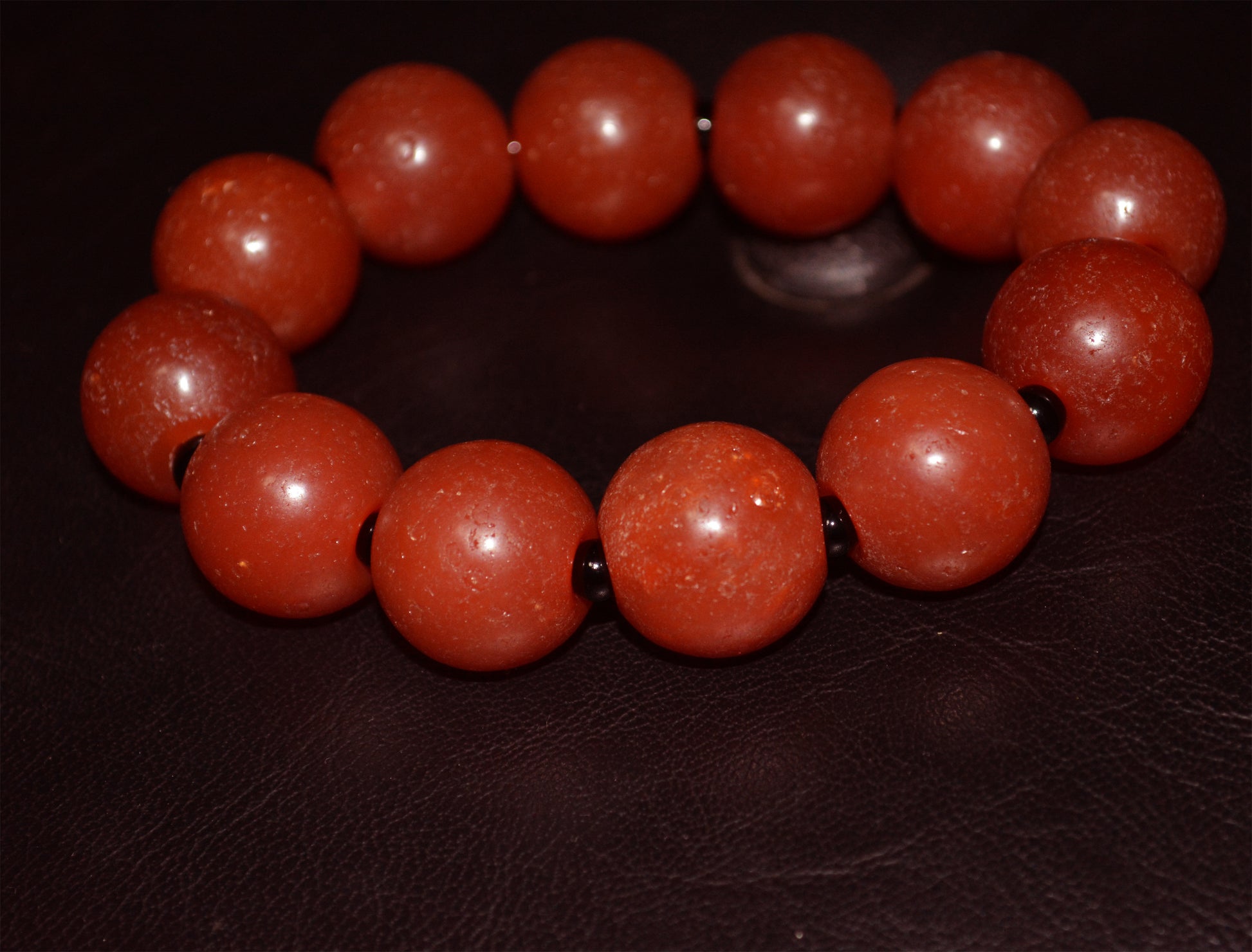 Real Tibetan Old Antique Pema Raka Agate Bracelet Mala Prayer Beads Nanhong Carnelian Rosary Himalaya Genuine Worry Amulet 20mm