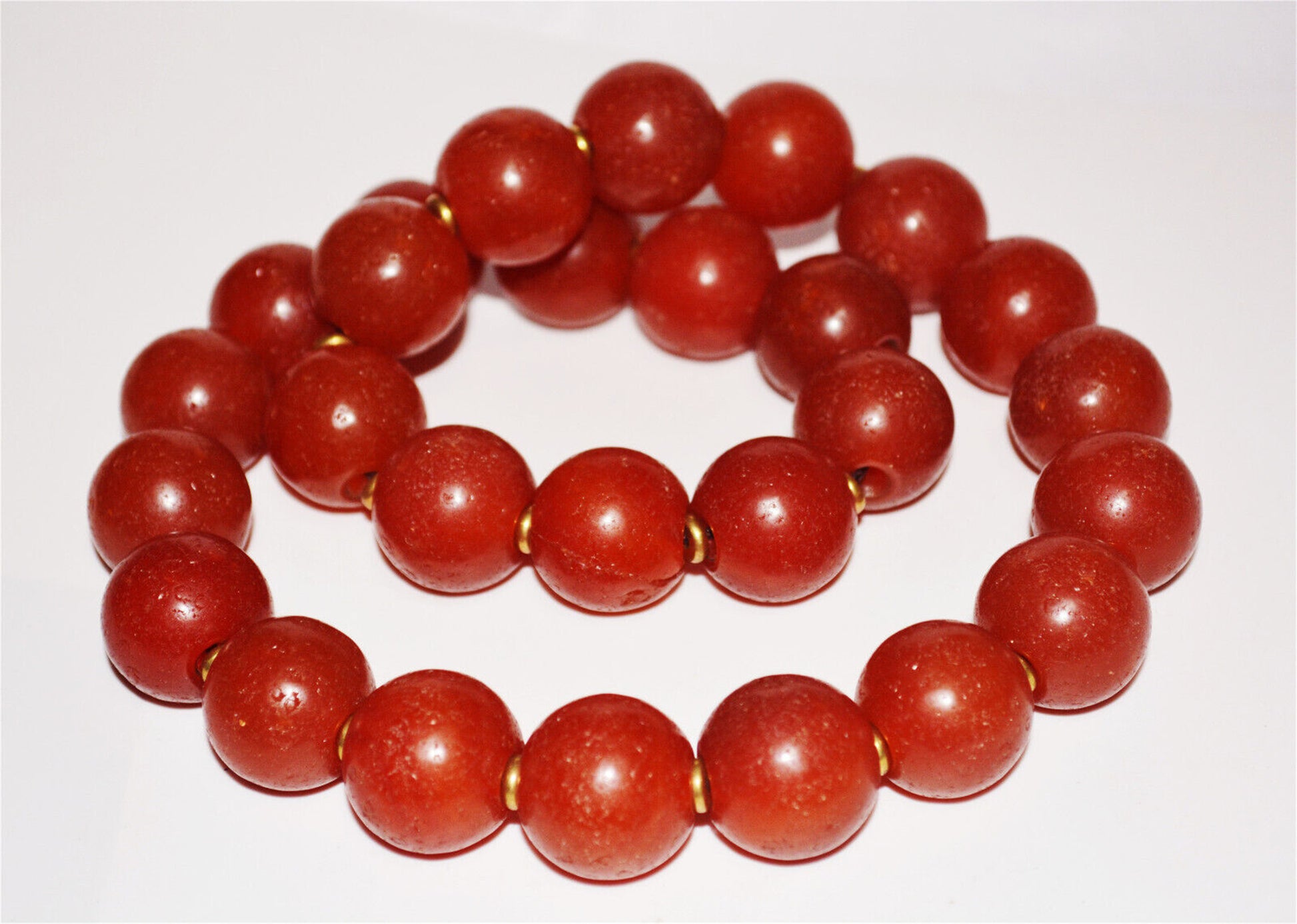 Real Tibetan Old Antique Pema Raka Agate Mala Prayer Beads Nanhong Carnelian Rosary Himalaya Genuine Worry Amulet 20mm