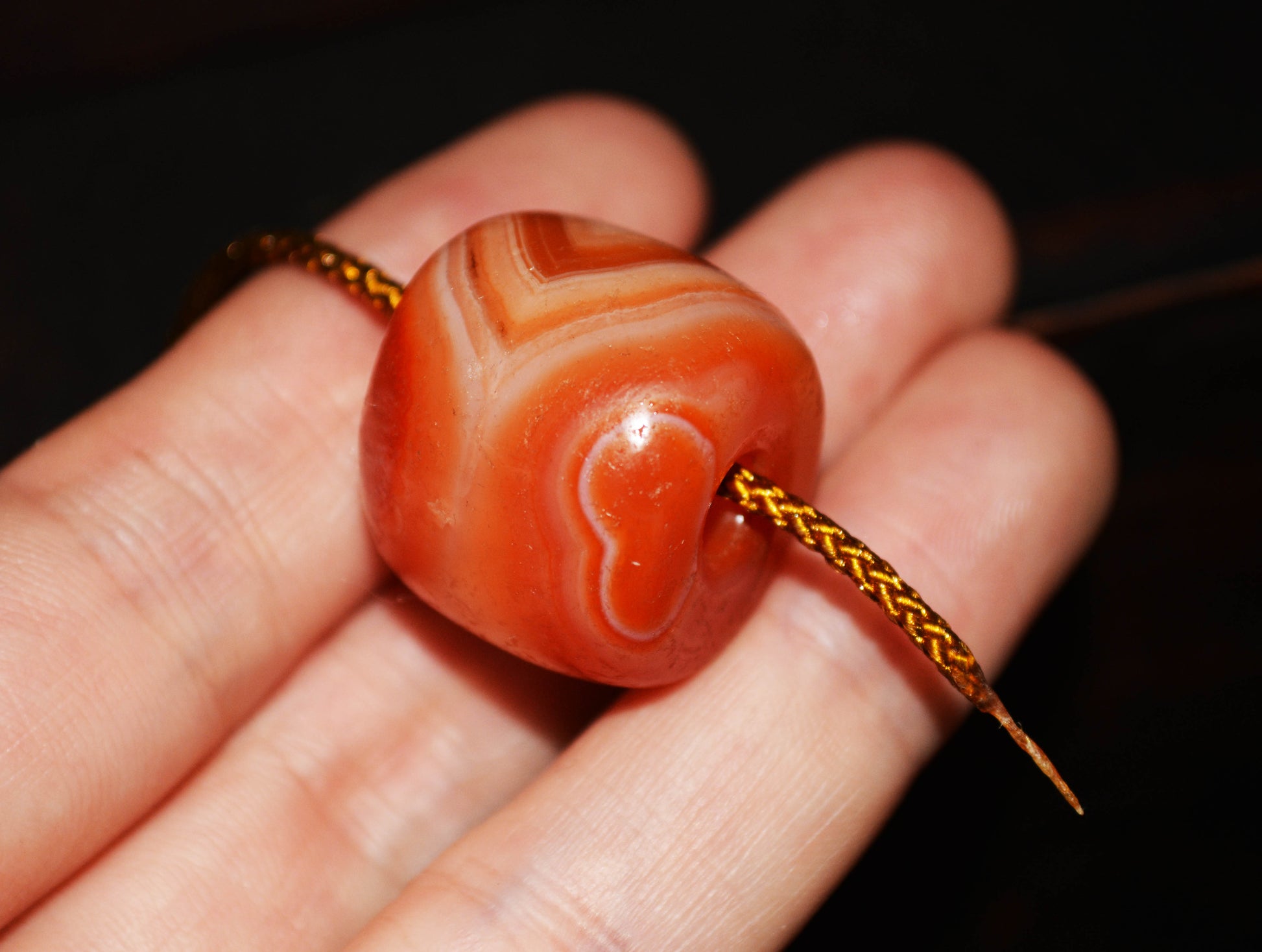 Real Tibetan Old Antique Pema Raka Agate Pendant Mala Bead Nanhong Carnelian Rosary Himalaya Genuine Amulet