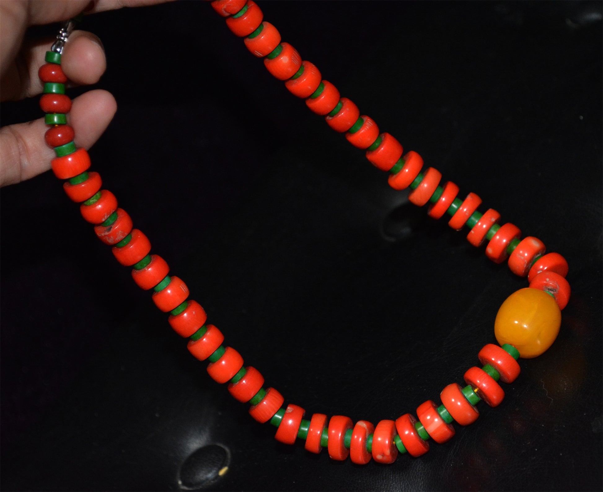 Real Tibetan Old Antique Red Coral Mala Prayer Beads Necklace Bracelet Himalayas