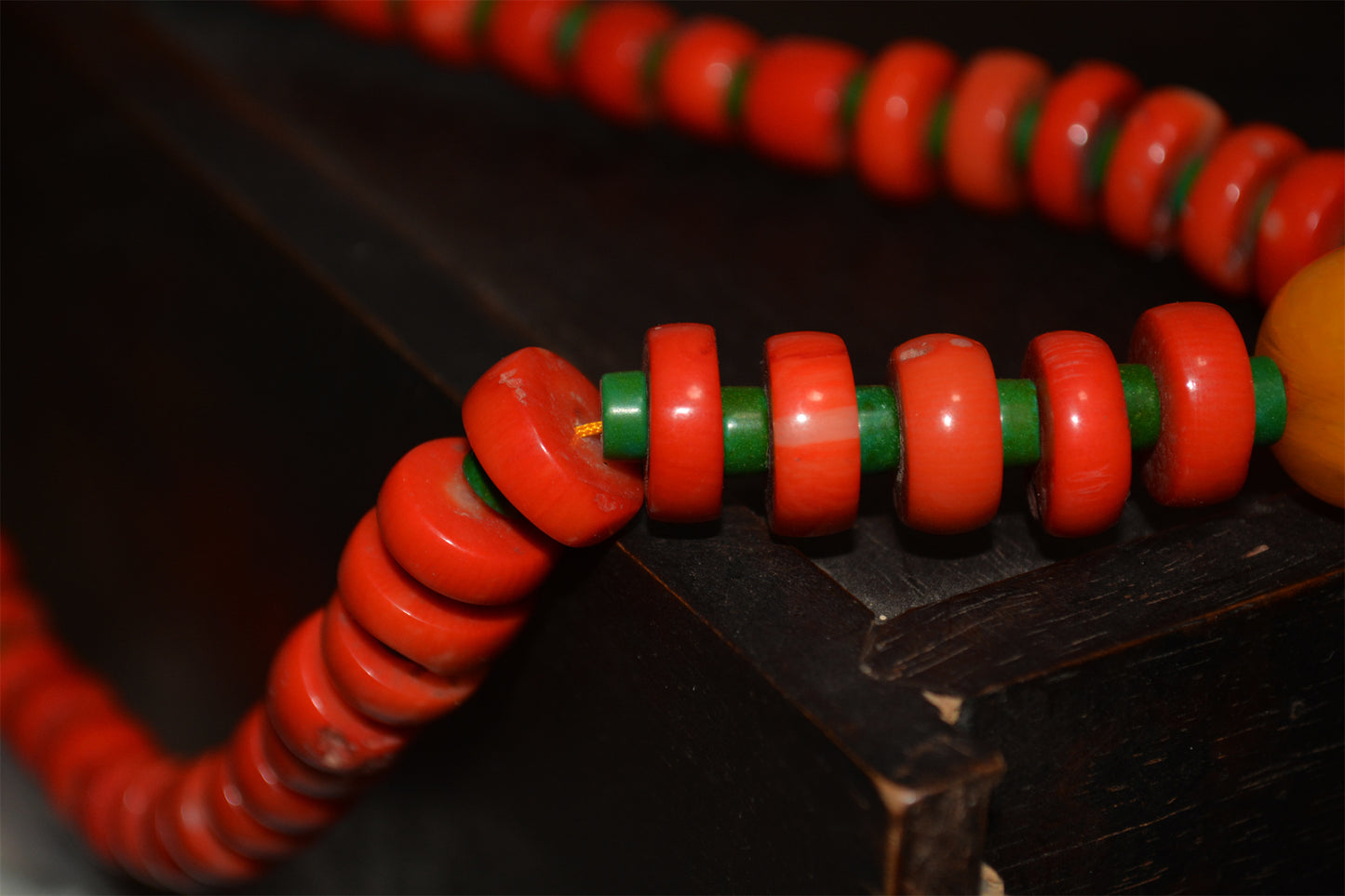 Real Tibetan Old Antique Red Coral Mala Prayer Beads Necklace Bracelet Himalayas