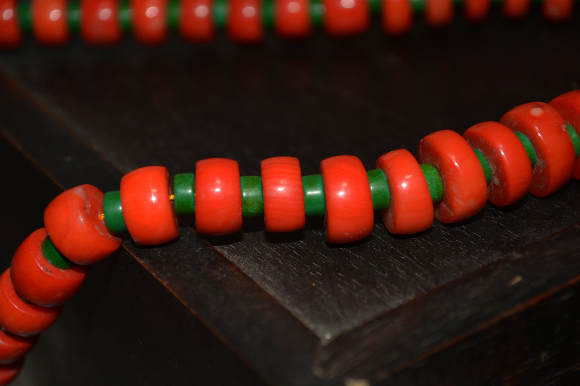 Real Tibetan Old Antique Red Coral Mala Prayer Beads Necklace Bracelet Himalayas