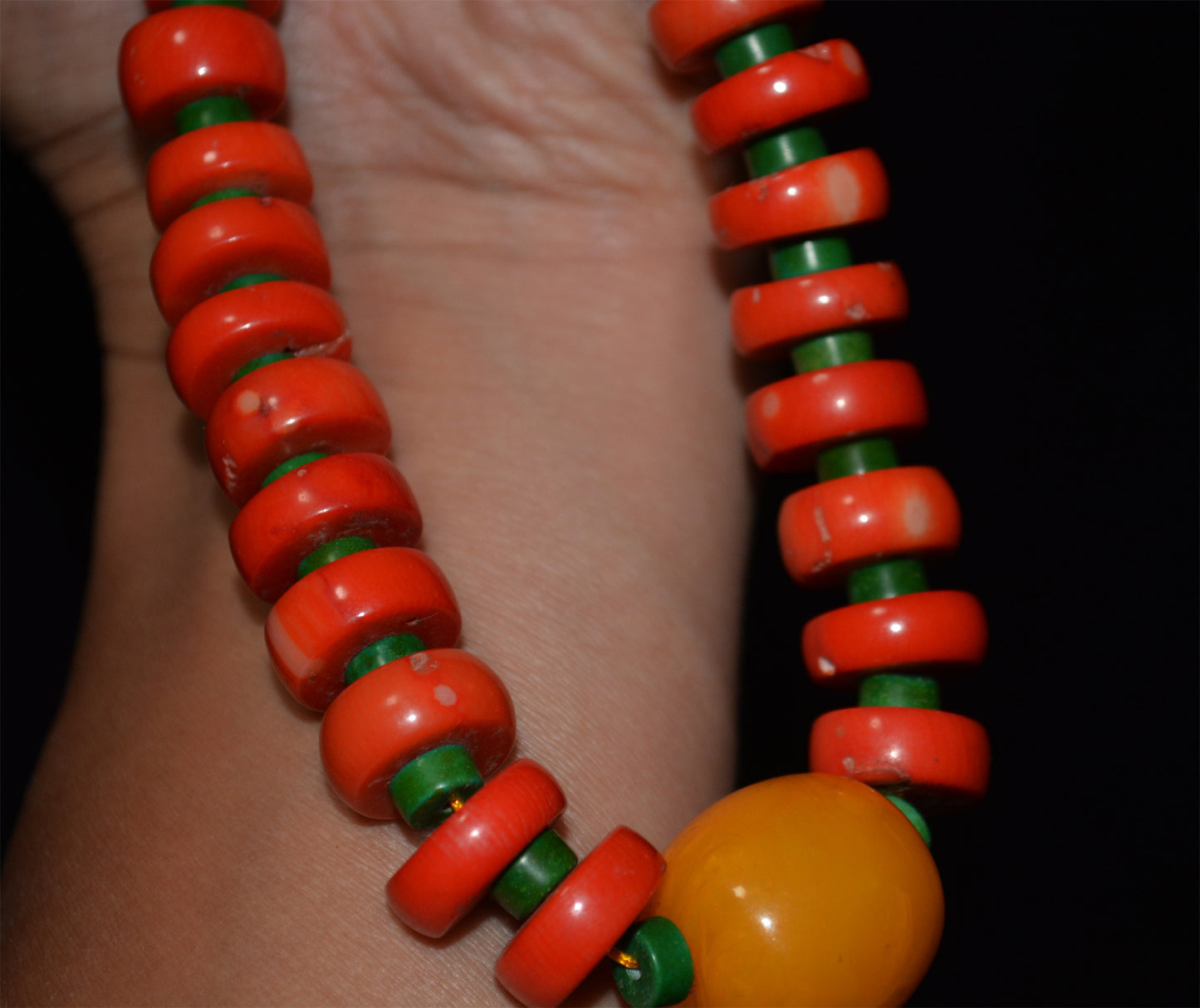 Real Tibetan Old Antique Red Coral Mala Prayer Beads Necklace Bracelet Himalayas