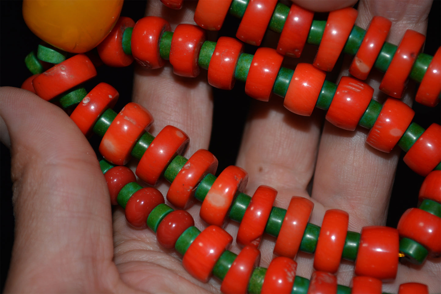 Real Tibetan Old Antique Red Coral Mala Prayer Beads Necklace Bracelet Himalayas