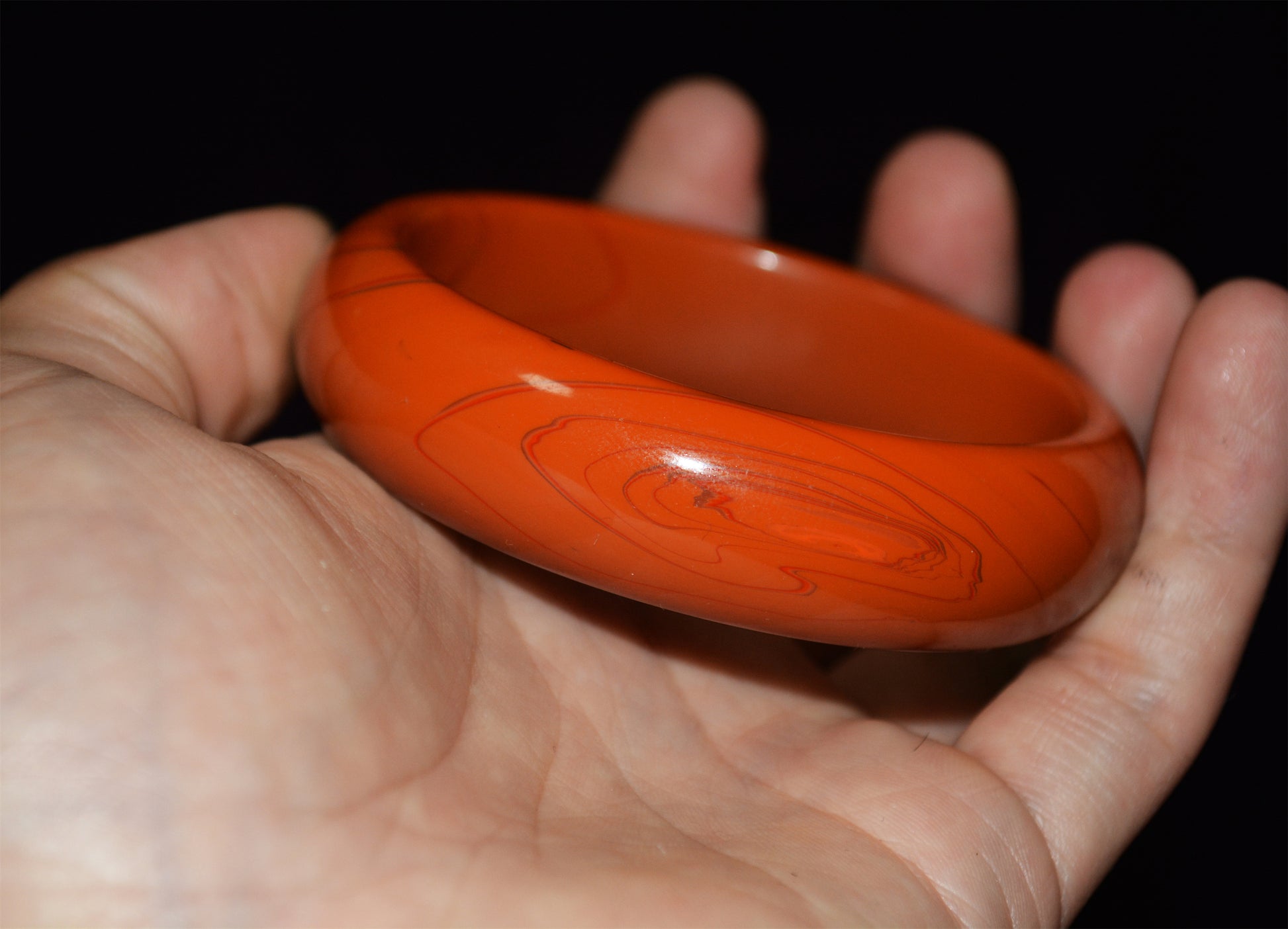 Real Tibetan Old Antique Red Pema Raka Nanhong Agate Bangle Himalayan Bracelet Carnelian Genuine Amulet